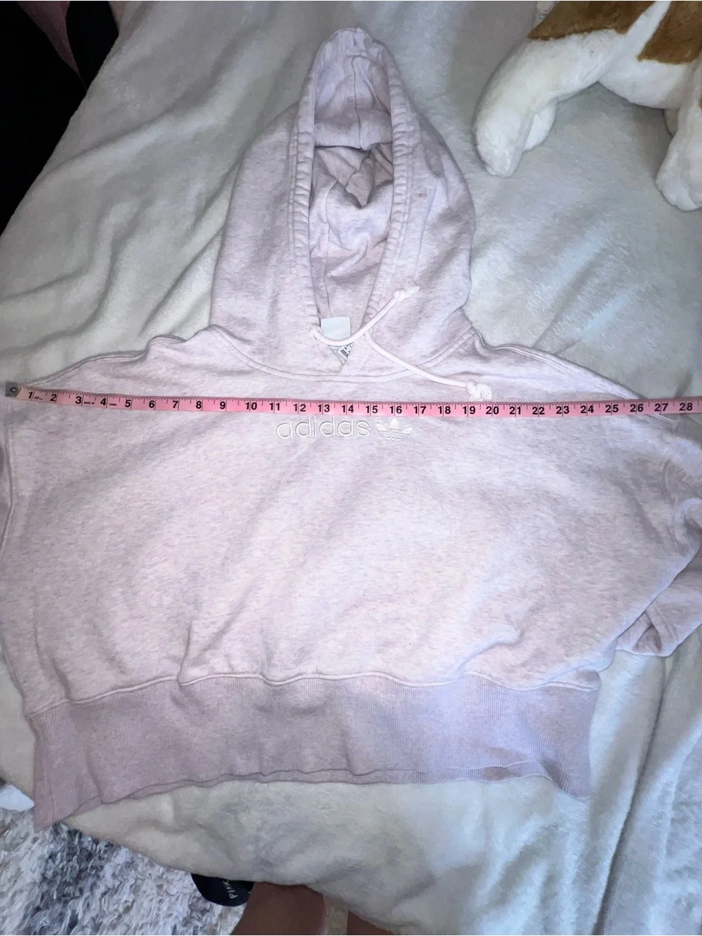 adidas Light Purple Cropped Crewneck Hoodie